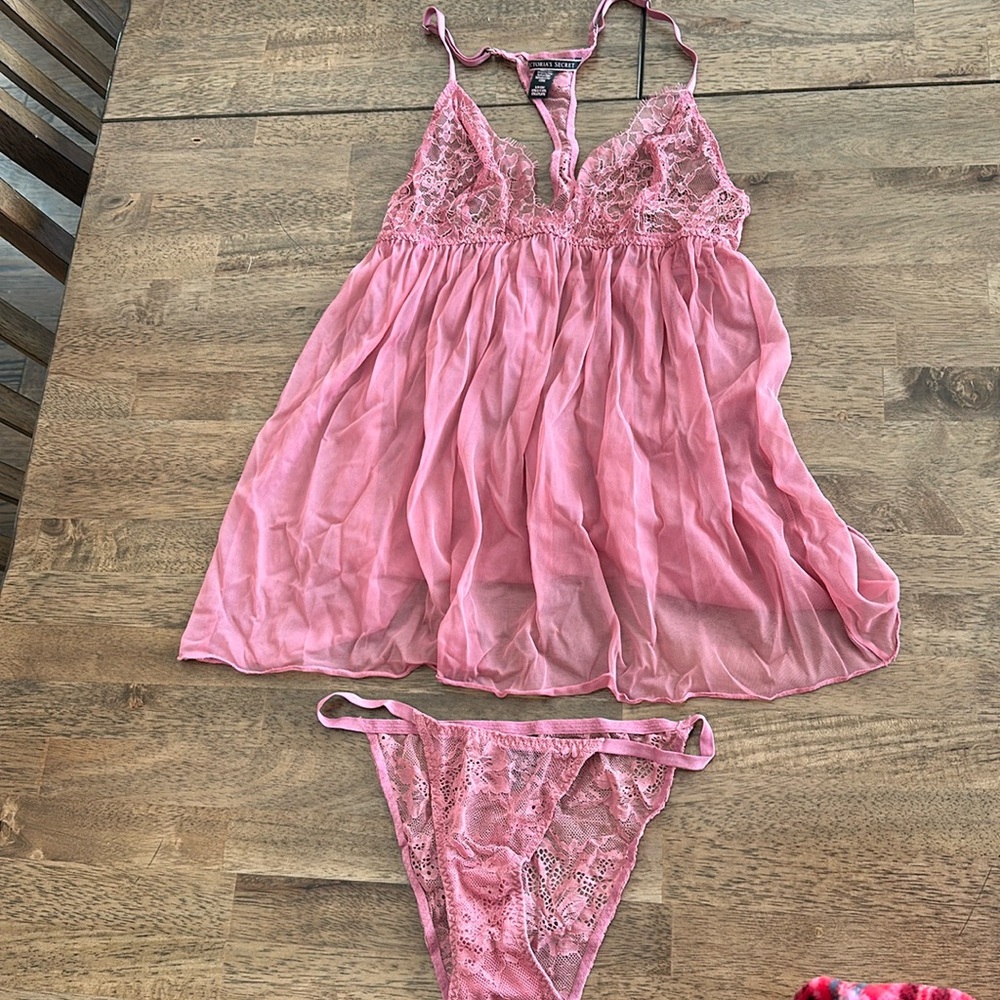 Victoria’s Secret pink lingerie set